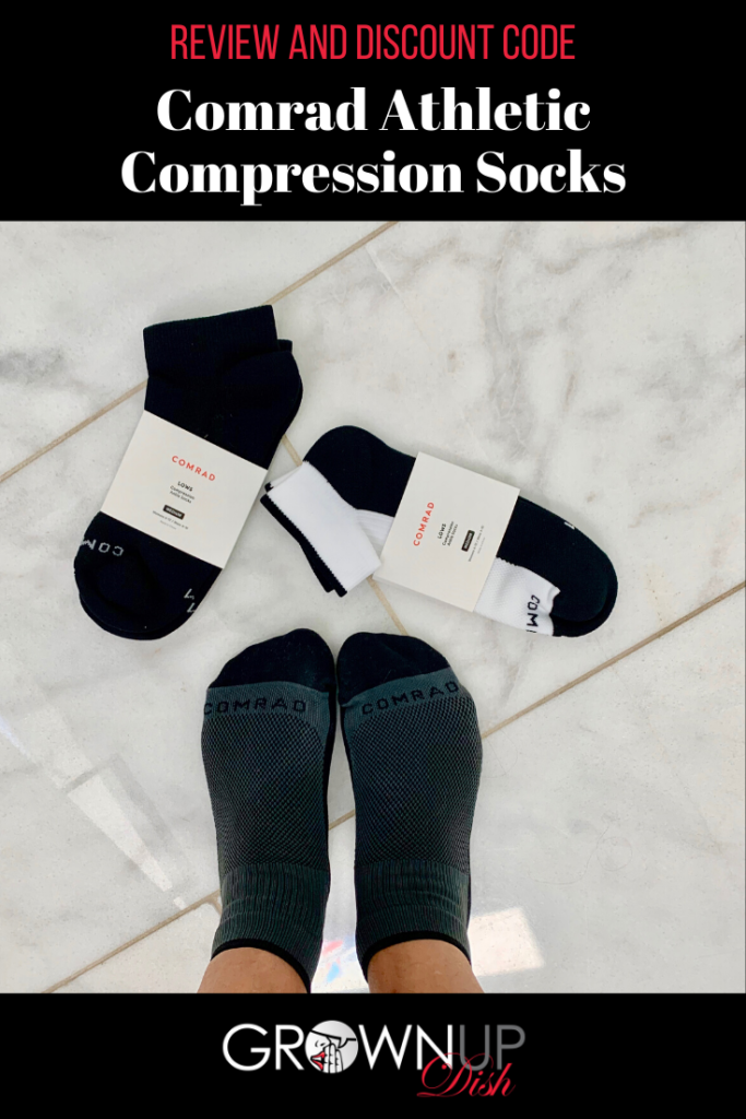 Thanks to Comrad, compression socks have come a long way, baby! And guess what? They now look more department store than drugstore. And now they also make athletic socks. Review and discount code. | www.amiofbs.com #compressionsocks #comradsocks #comrad #socks #traveltips