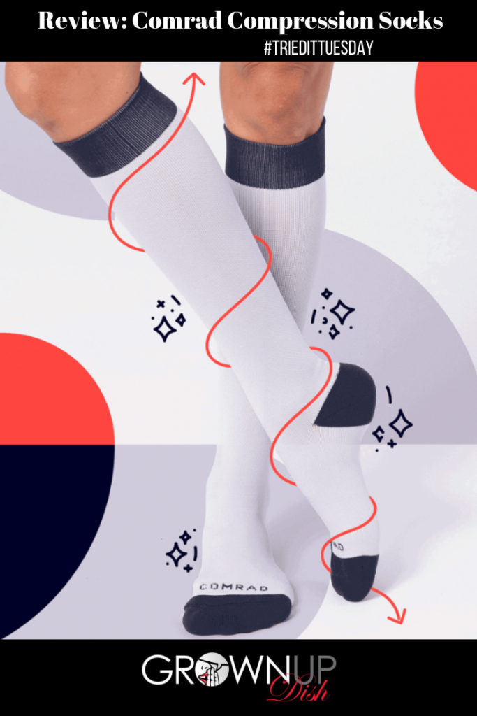 Thanks to Comrad, compression socks have come a long way, baby! And guess what? They now look more department store than drugstore. Check out my review. | www.amiofbs.com #compressionsocks #comradsocks #comrad #socks #traveltips