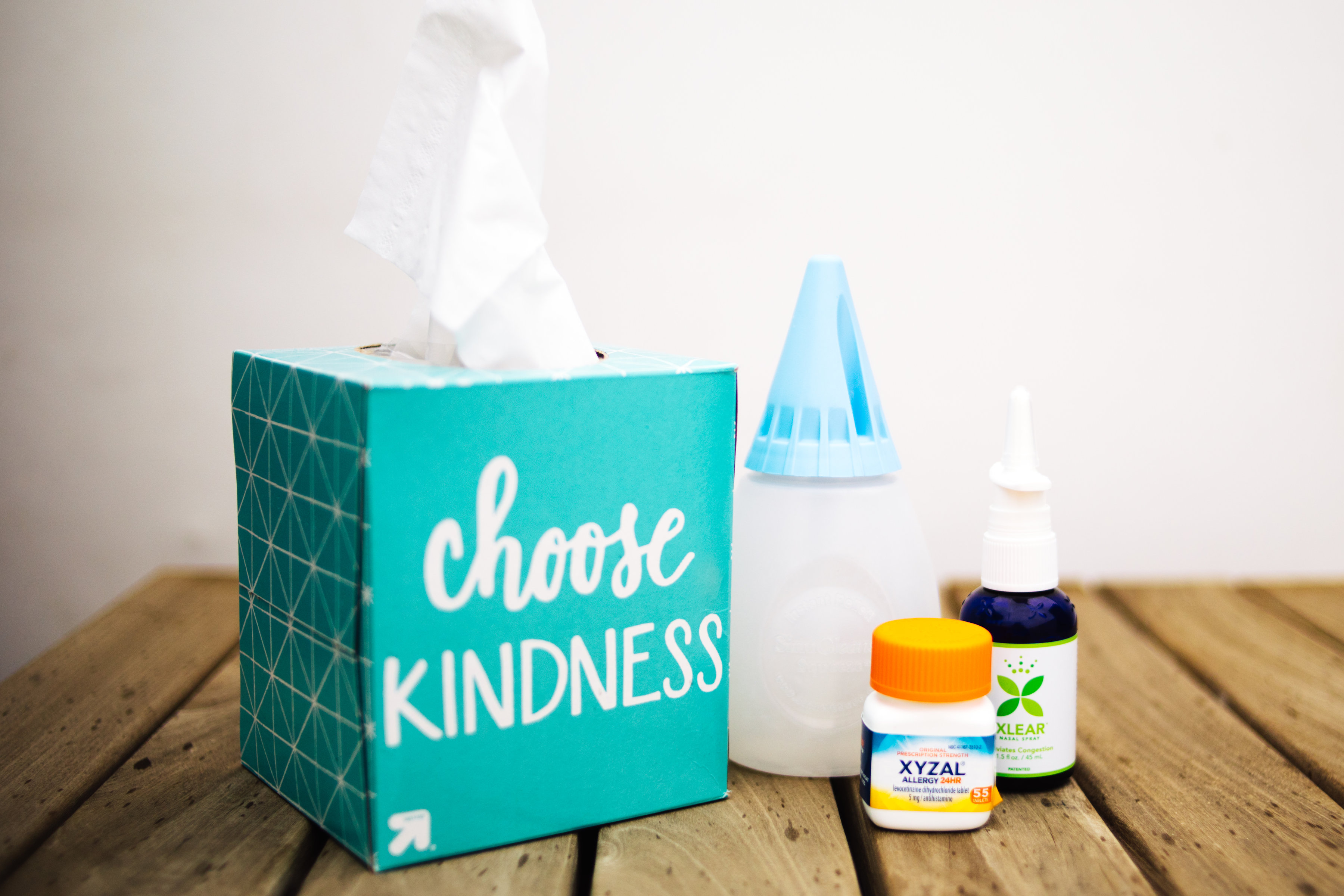 Allergy relief - Kleenex, xyzal, xlear
