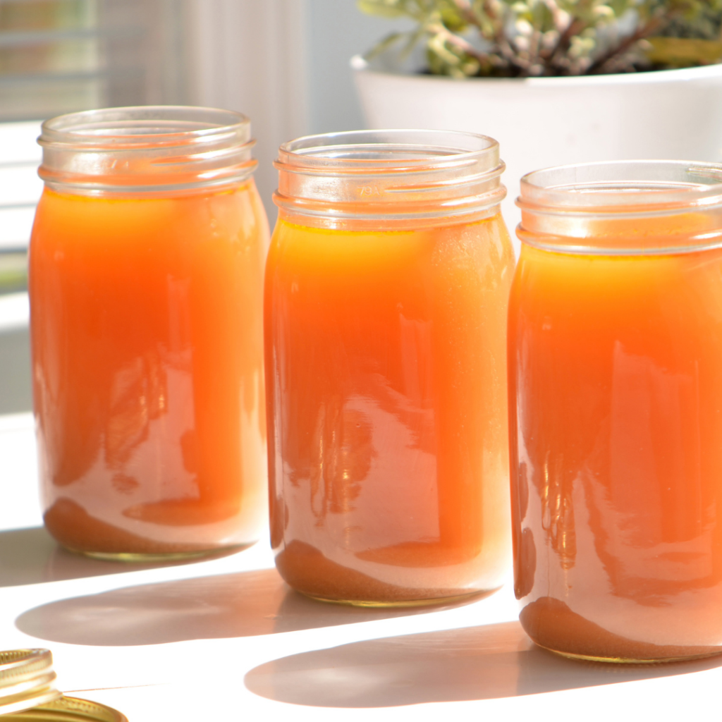 Make this homemade gut-healing chicken bone broth recipe in an Instant Pot, crockpot or on the stovetop. It's economical, wholesome and delicious. | www.amiofbs.com
