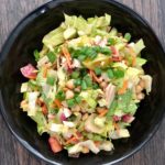 Italian chopped salad black bowl from above