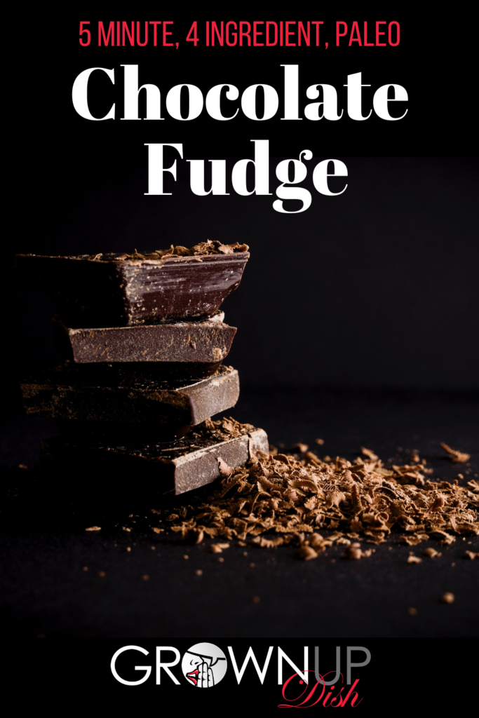 Paleo Chocolate Fudge that you can make in 5 minutes, with only 4 ingredients ... and it tastes AMAZING! Easy recipe that's perfect for gifting. | www.amiofbs.com