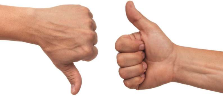 Thumbs up and down