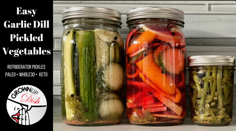 Easy Garlic Dill Pickled Vegetables and Refrigerator Pickles | www.amiofbs.com