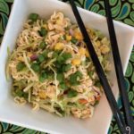 This cleaner version of the popular ramen noodle salad recipe is much healthier and still crispy and delicious. It's jam packed with veggies & healthy fats. | www.amiofbs.com