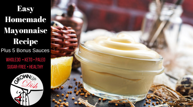 Homemade mayonnaise is so easy to make that you'll wonder why you ever purchased store bought mayo. It's delicious, versatile and takes less than 5 minutes to make. Plus it's Paleo, Whole30, keto, sugar-free & vegetarian. | www.amiofbs.com