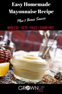 Homemade mayonnaise is so easy to make that you'll wonder why you ever purchased store bought mayo. It's delicious, versatile and takes less than 5 minutes to make. Plus it's Paleo, Whole30, keto, sugar-free & vegetarian. | www.amiofbs.com