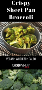 Crispy Sheet Pan Broccoli recipe. The sheet pan preparation is quick, easy and there's only one pan to wash. And, I can't get enough of the crispy brown edges! www.amiofbs.com