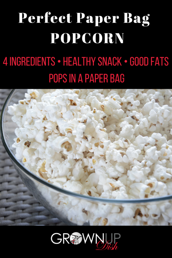 Never eat movie theater popcorn again! You can make healthy popcorn in a paper bag with just a few ingredients. It's full of fiber and healthy fats and it's DELICIOUS. | www.amiofbs.com