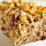Traditionally served during the Jewish Holidays, noodle kugel is a delicious baked casserole. This recipe is gluten-free but still maintains many traditional elements. | www.amiofbs.com