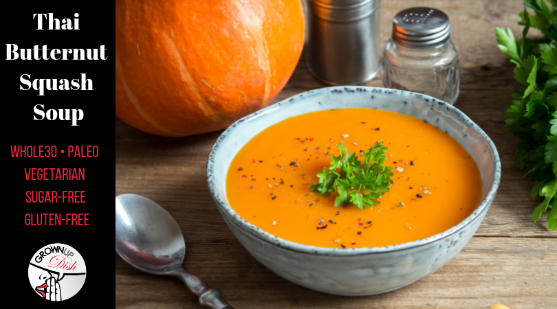 This easy and healthy Thai Butternut Squash Soup is soon to become one of your favorite recipes. It packs a spicy, creamy punch and it's Whole30 compliant. | www.amiofbs.com