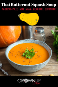 This easy and healthy Thai Butternut Squash Soup is soon to become one of your favorite recipes. It packs a spicy, creamy punch and it's Whole30 compliant. | www.amiofbs.com
