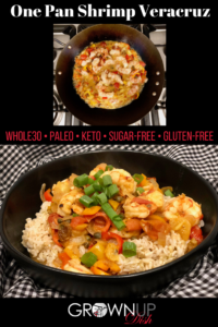 This One Pan Shrimp Veracruz recipe is spicy, saucy, seafood perfection. Fresh shrimp in a delicious tomato-y peppery sauce. It's a flavor explosion. | www.amiofbs.com