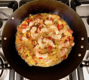This One Pan Shrimp Veracruz recipe is spicy, saucy, seafood perfection. Fresh shrimp in a delicious tomato-y peppery sauce. It's a flavor explosion. | www.amiofbs.com
