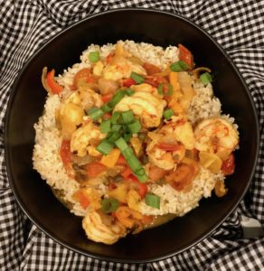 This One Pan Shrimp Veracruz recipe is spicy, saucy, seafood perfection. Fresh shrimp in a delicious tomato-y peppery sauce. It's a flavor explosion. | www.amiofbs.com