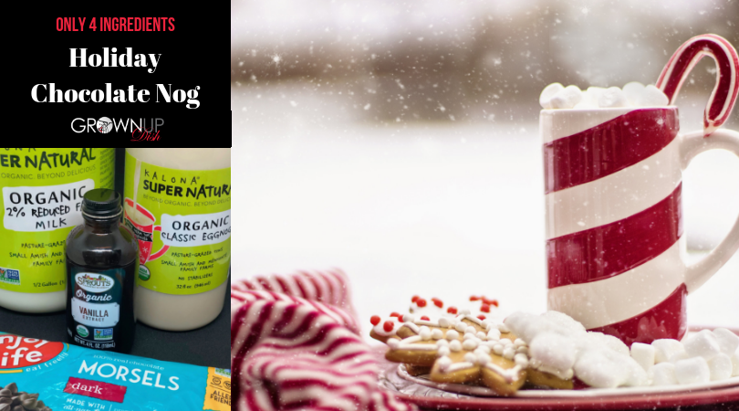 When you can't decide between hot chocolate and eggnog, get them both with this festive holiday drink mashup: Chocolate Nog. Only 4 ingredients! | www.amiofbs.com