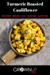 This turmeric roasted cauliflower recipe combines to of today's hottest superfoods. Make it in 30 minutes on a sheet pan - it's ideal for a weeknight dinner. | www.amiofbs.com
