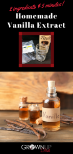 Make homemade vanilla extract with just TWO ingredients in less than FIVE minutes! This recipe is better quality & way cheaper than grocery store versions. | www.amiofbs.com