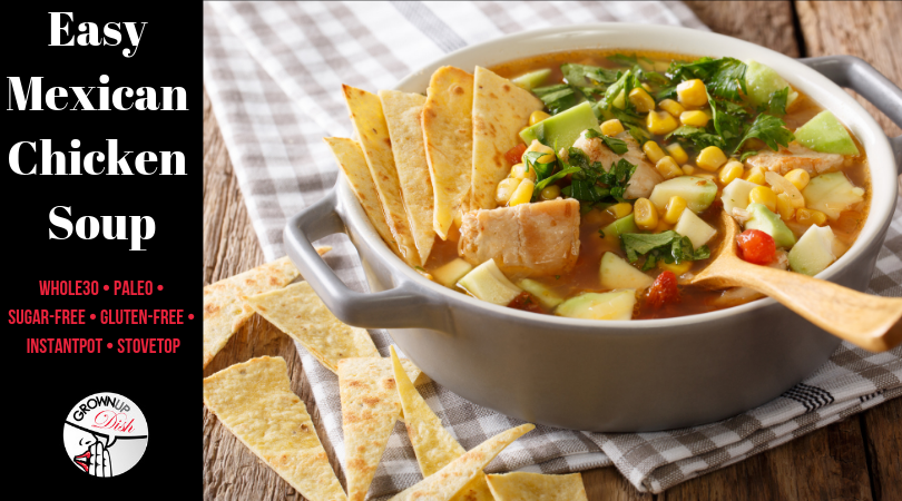 If you like big spicy flavor and toppings galore, Easy Mexican Soup features chicken, white beans, zoodles, and a hit of fresh Jalapeño and lime juice. | www.amiofbs.com