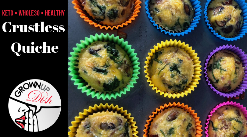The ultimate meal prep recipe, keep this Keto Crustless Quiche in the freezer for a healthy, Whole30 grab and go breakfast when you're pressed for time. | www.amiofbs.com