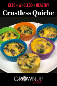 The ultimate meal prep recipe, keep this Keto Crustless Quiche in the freezer for a healthy, Whole30 grab and go breakfast when you're pressed for time. | www.amiofbs.com 