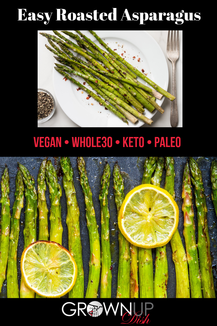 This oven roasted asparagus recipe is quick (20 minutes), easy (4 ingredients), healthy and (most of all) delicious. Vegan, Whole30 and keto - try it today! | www.amiofbs.com