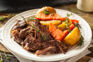 Healthy Slow Cooker Jewish Brisket is a taste-great, feel-good classic. It's sugar-free, gluten-free, keto, paleo & Whole30 compliant. | www.amiofbs.com