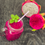 This Fab4 Pitaya Smoothie is an explosion of taste, texture, color and nutrition. It uses frozen pitaya (dragon fruit), collagen and greens. So yummy! | www.amiofbs.com