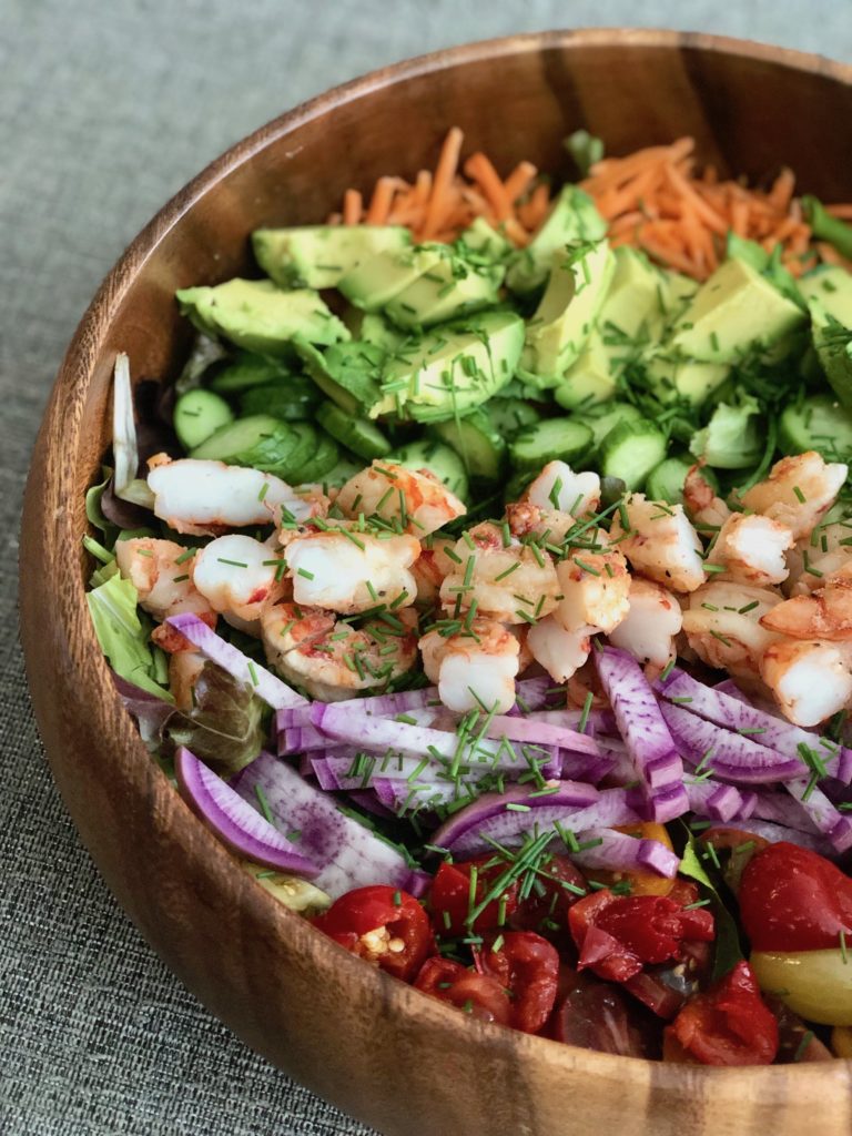 Just a few ingredients will make this Shrimp Salad with Herb Dressing your favorite go-to meal. And there are handy shortcuts if you need to make it FAST.| www.amiofbs.com