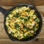 Creamy scrambled eggs with arugula and Parmesean are lovely and quick to prepare. Easy enough for a weekday morning and elegant enough for a special brunch. | www.amiofbs.com