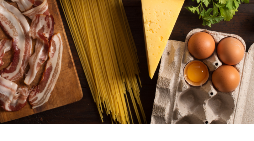 5-Ingredient Creamy Carbonara is an easy weeknight dinner - cozy, comforting and shockingly easy to make. It uses pantry staples & no cream.| www.amiofbs.com