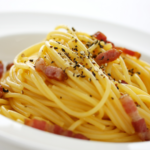 5-Ingredient Creamy Carbonara is an easy weeknight dinner - cozy, comforting and shockingly easy to make. It uses pantry staples & no cream. | www.amiofbs.com