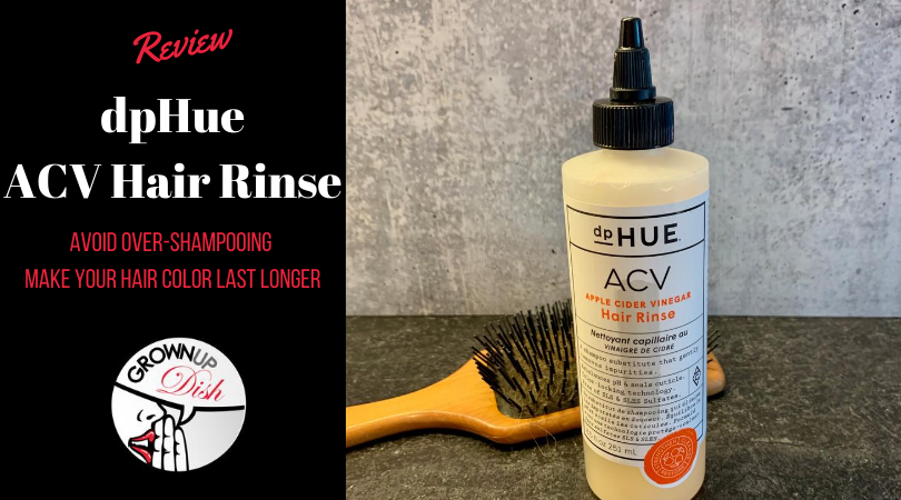 Product review of dpHue Apple Cider Vinegar ACV hair rinse by Amiofbs. Wash your hair less frequently. Make your hair color last longer. | www.amiofbs.com