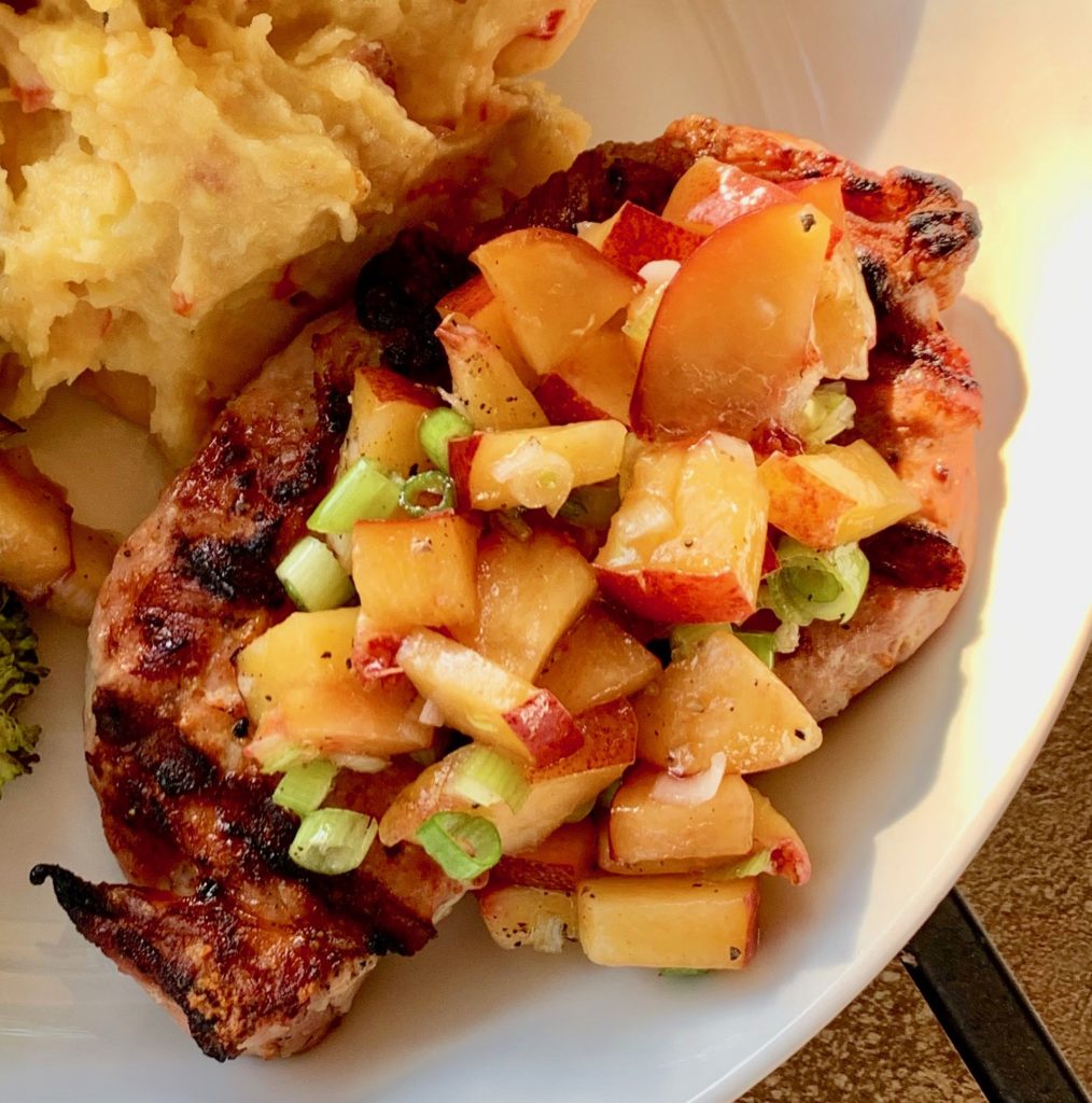 This sweet and savory Whole-30 3-ingredient fruit salsa elevates a simple grilled protein (chicken, fish, pork, steak), makes a great topping for tacos and burritos and is a delicious appetizer when served with chips. | www.amiofbs.com