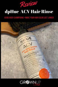 Product review of dpHue Apple Cider Vinegar ACV hair rinse by Amiofbs. Wash your hair less frequently. Make your hair color last longer. | www.amiofbs.com