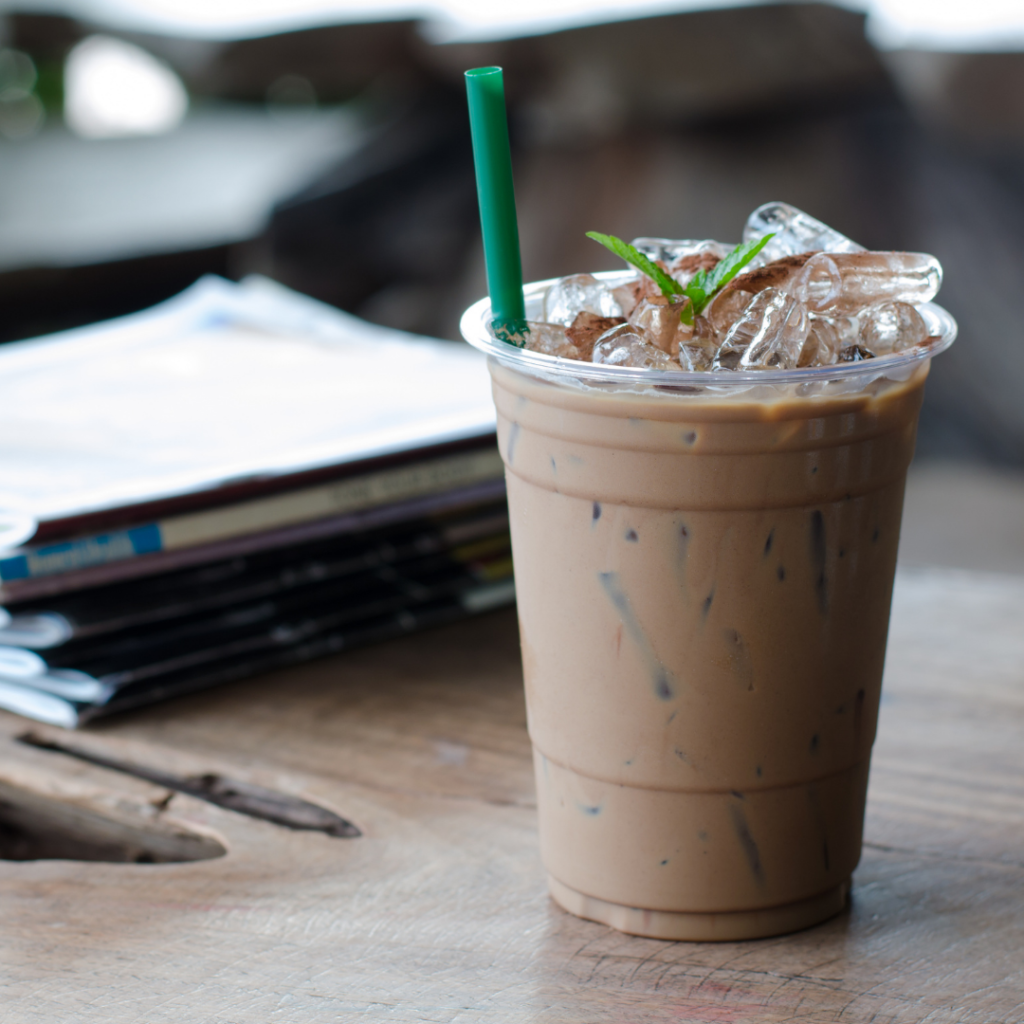 Healthy peppermint mocha recipe tastes just like Starbucks with 1/3 of the sugar. Just 3 ingredients and it tastes identical! | www.amiofbs.com
