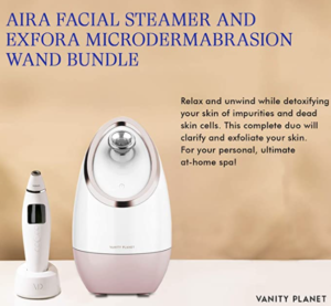 Ionic Facial Steamer and Microdermabrasion Wand Bundle – (Aira and Exfora)