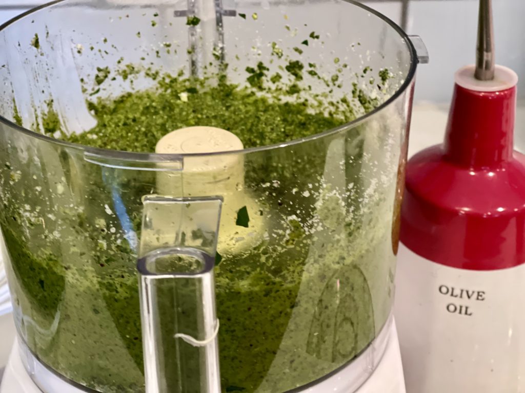 Easy Basil Pesto recipe is versatile and simple. Put the ingredients in a food processor and voila. Plus lots of ways to use pesto and storage tips. | www.amiofbs.com