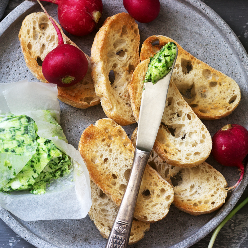 Fresh herbs can be turned into fresh herb butter in minutes. There are endless variations and uses for this versatile condiment. | www.amiofbs.com