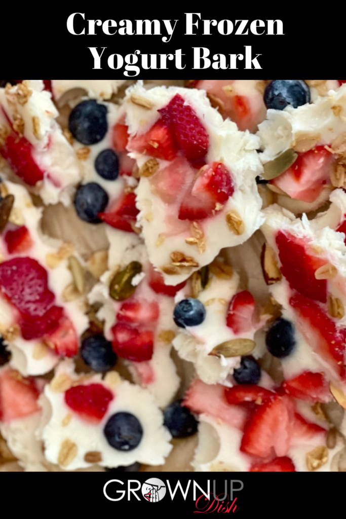 Creamy frozen yogurt bark is a protein-packed treat everyone will love. It's made with just a few ingredients & it's infinitely customizable. | www.amiofbs.com