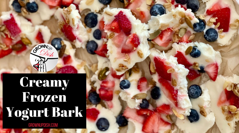 Creamy frozen yogurt bark is a protein-packed treat everyone will love. It's made with just a few ingredients & it's infinitely customizable. | www.amiofbs.com