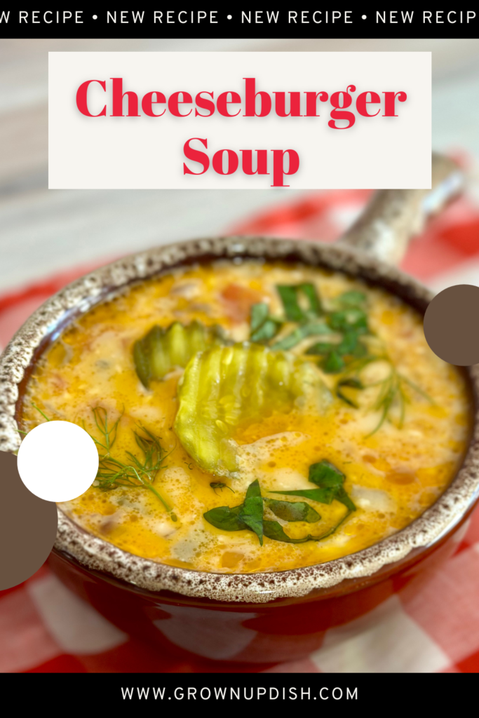 Cheeseburger soup is the hearty, rich, creamy soup of your dreams. Perfect for a cold winter night, especially when you serve it alongside some crusty sourdough bread. Don't forget the toppings! | www.amiofbs.com