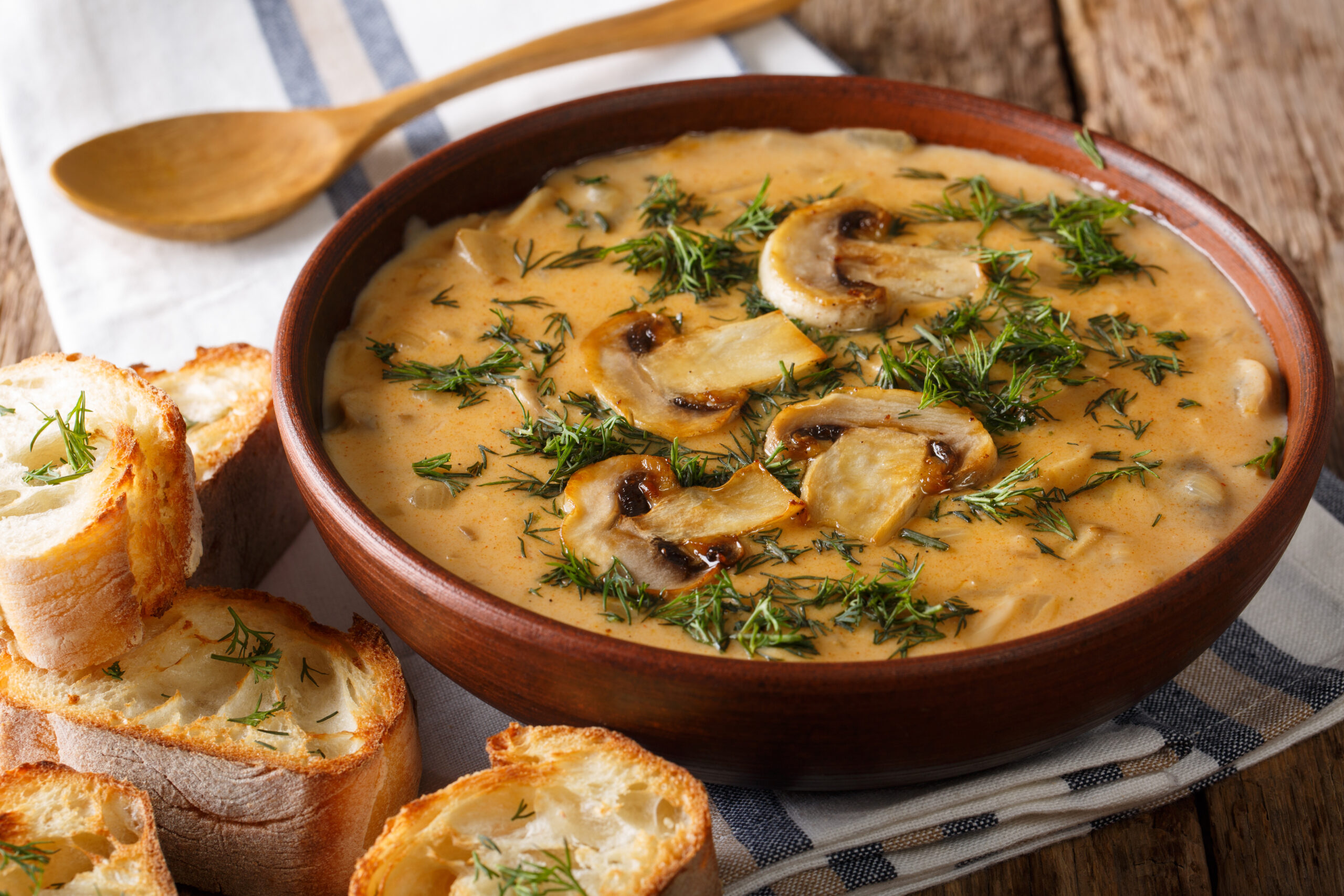 Hungarian Mushroom Soup packs just the right amount of spice from the Hungarian paprika. Everything cooks in one pot for easy cleanup. www.amiofbs.com