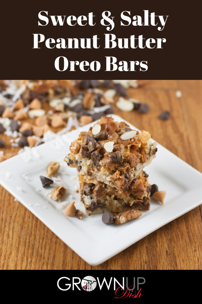 Peanut Butter Oreo Bars are a delicious and easy dessert you make in one pan. They're the perfect combo of sweet and salty. Must try! | www.amiofbs.com
